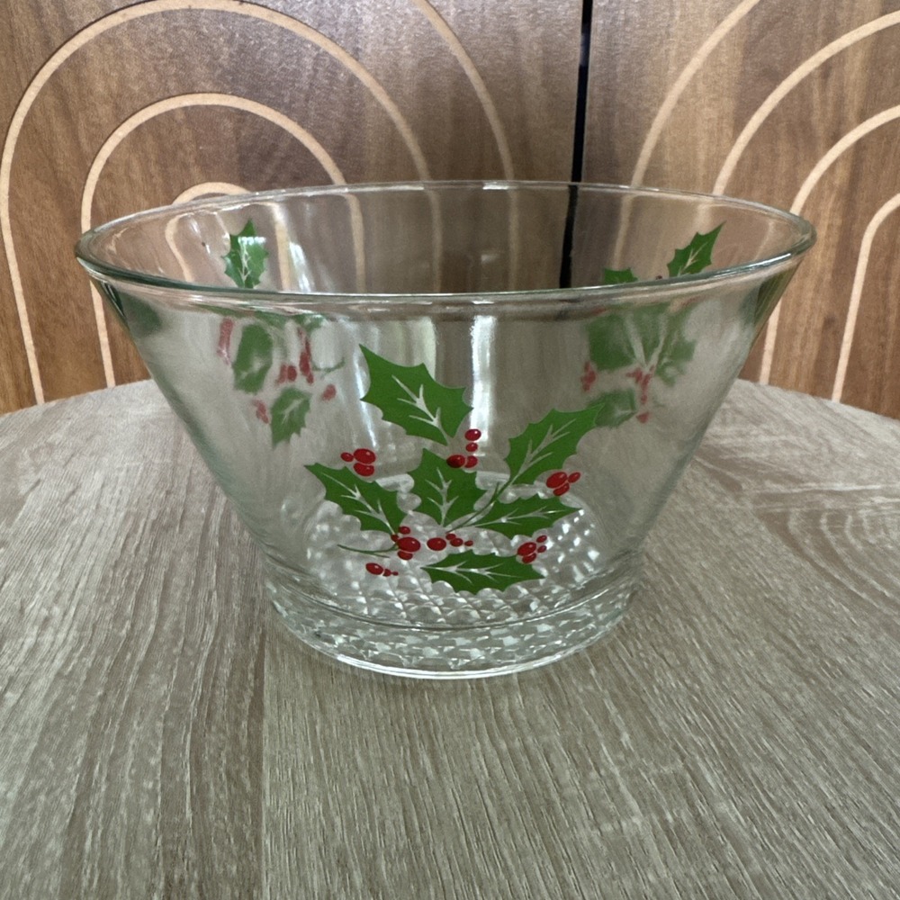 Vintage Indiana Christmas Glass Serving Ice Bowl